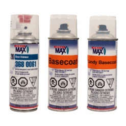 Candy Pearl With Black Base And 2K Clear Spray Can Aerosol Kit